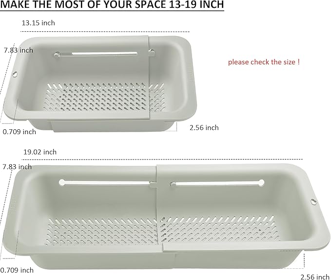 LASSHSWA Collapsible Colander for Kitchen, Over the Sink Strainer Basket for