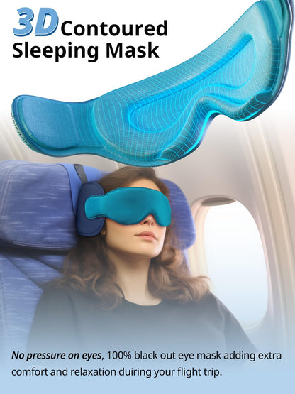 Inspireyes Travel Pillow for Airplanes, Airplanes Pillow with Eye Mask for Sleeping, Long Haul Flight Essentials Head Support Soft Pillow, Car Road Trip Travel Pillow, Royal Blue