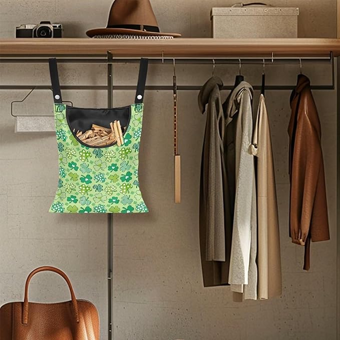 Clothes Pin Hanging Bag with Hanging Rope 14.5 X 12 Inch Clothespin Bag