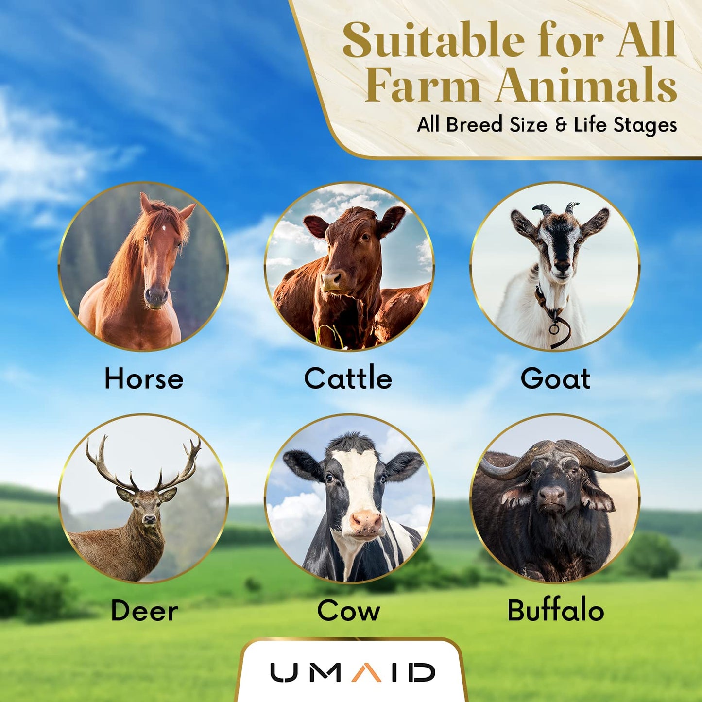 UMAID Himalayan Salt Lick 6 lbs on Rope for Horse, Deer, Goat & Livestock Animals, Salt Lick Deer, Salt Lick for Horses, Salt Block for Horses, Himalayan Salt Block 2 Pack