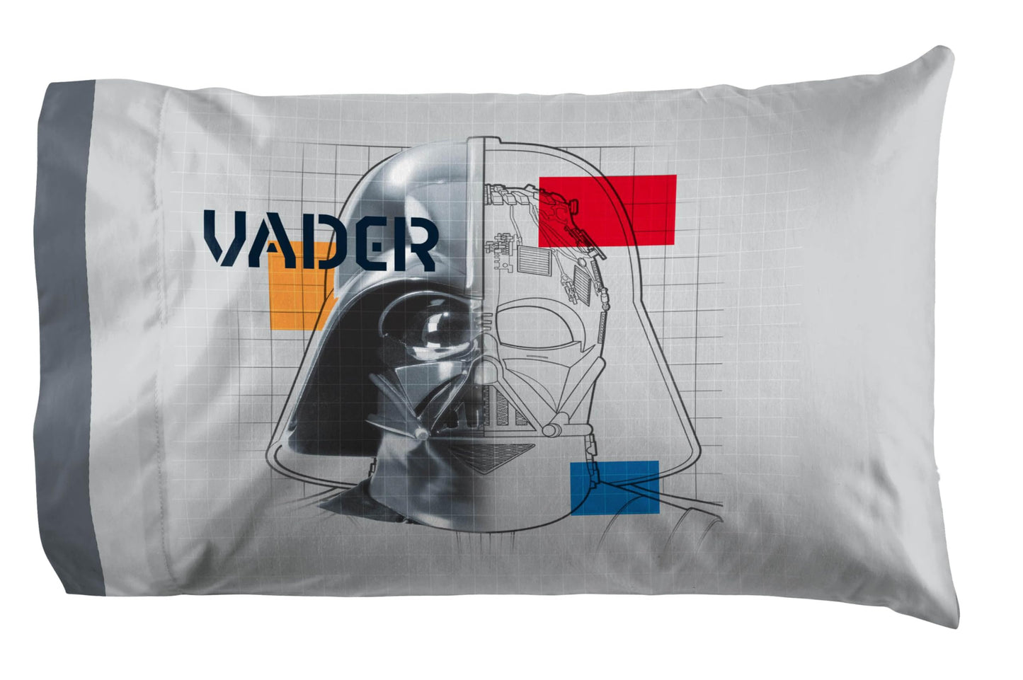 Jay Franco Kids Sheet Set with Fitted, Flat Sheets & Pillow Cover - Ultra-Soft Bedding with Pillowcase for Room Decor, Gray - Star Wars, 4 Piece Queen