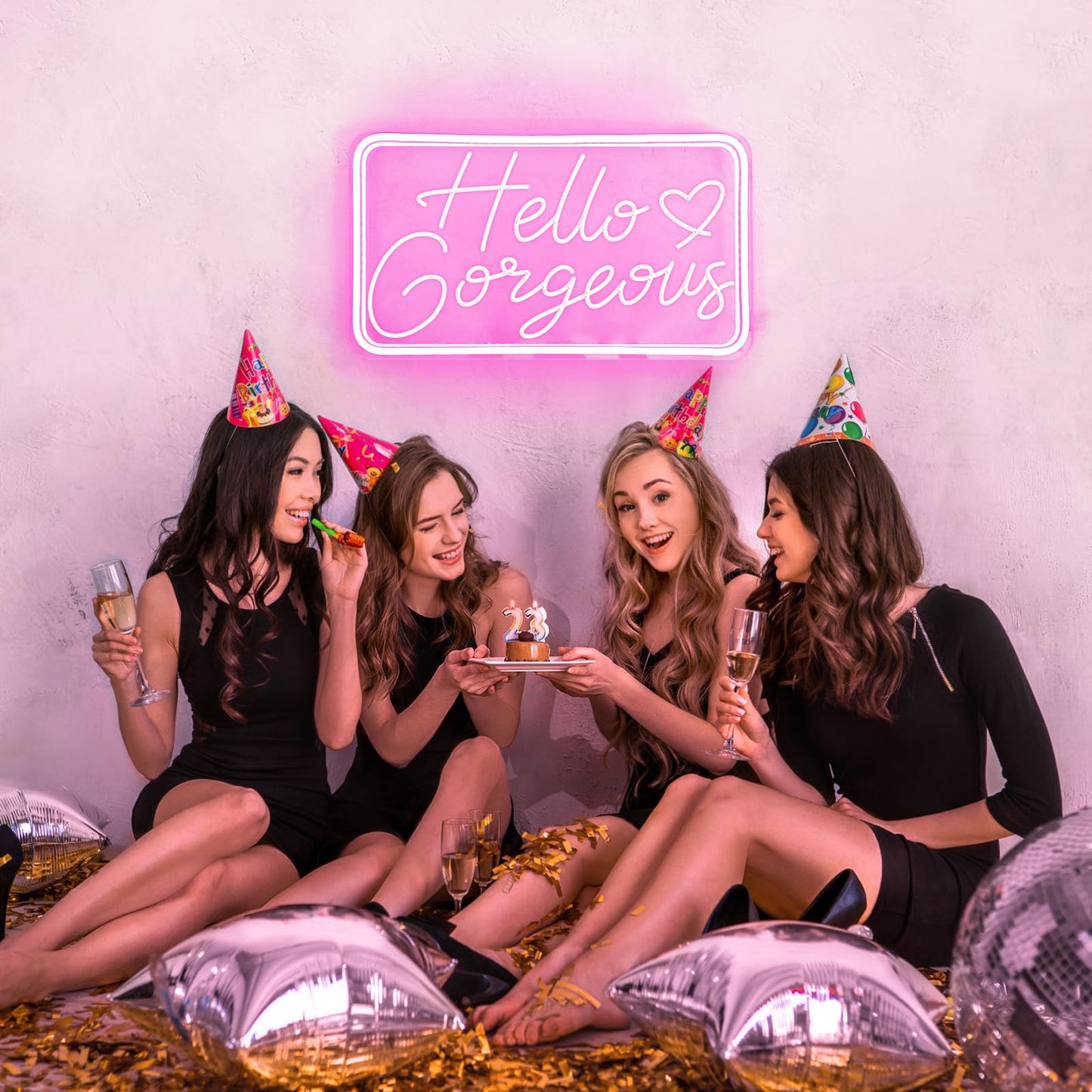 You're Like Really Pretty Neon Signs for Wall Decor, LED Neon Sign Aesthetic Room Decor for Teen Girls Neon Lights Signs for Bedroom, Salon, Wedding Party Pink Neon Name Sign