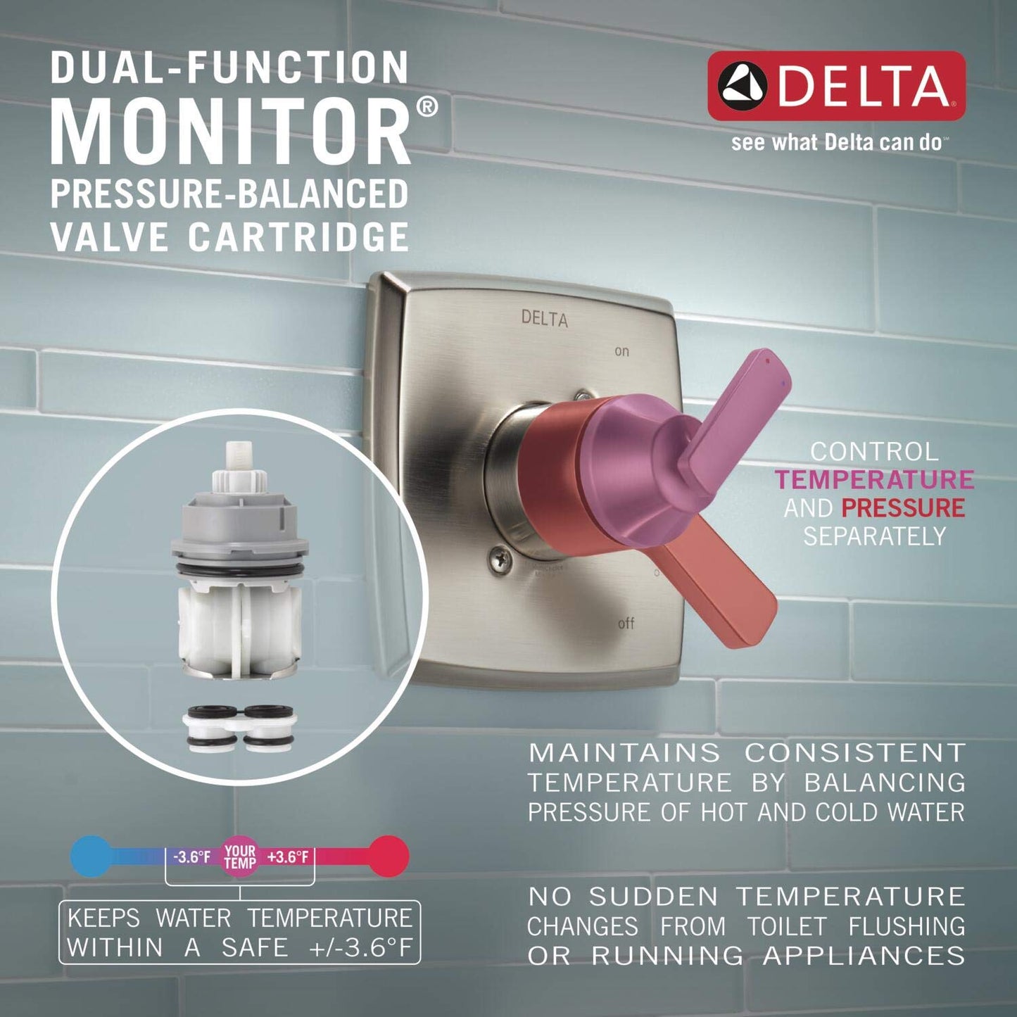 Delta Faucet Tetra 17T Series Dual-Function Gold Shower Faucet Set with with 4-Spray H2Okinetic Shower Head, Shower Faucet, Lumicoat Champagne Bronze T17T289-CZ-PR (Valve Not Included)
