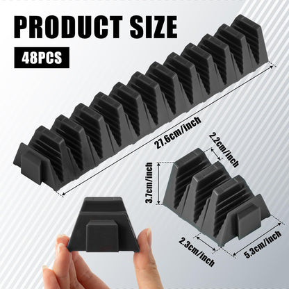 GQIRIL Magnetic Modular Wrench Organizer - 48PCS Magnet Wrench Rack for Tool Box Drawer Storage, Tool Organization Holder with Metric & SAE Labels, Workshop Gift for Mechanics Men Father (Black)