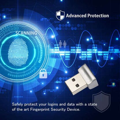 ARCANITE USB Fingerprint Reader for Windows 11/10 Hello, 0.05s 360-Degree Sensor Security Device Login, Security Lock