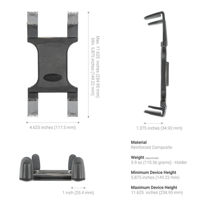 ARKON Mounts - Heavy-Duty Tablet Mount | Secure Drill Base for Cars, Walls, and Tables | Adjustable Arm Ensures Perfect Positioning | Universal Tablet Stand and Holder | Great for iPad Wall Mount