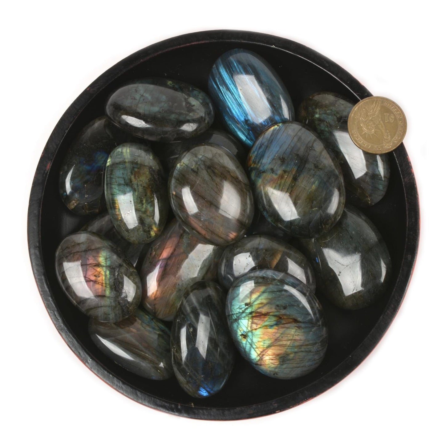 Justinstones 1/2LB Labradorite Tumbled Polished Natural Crystal Healing Pocket Stones Rock Collection