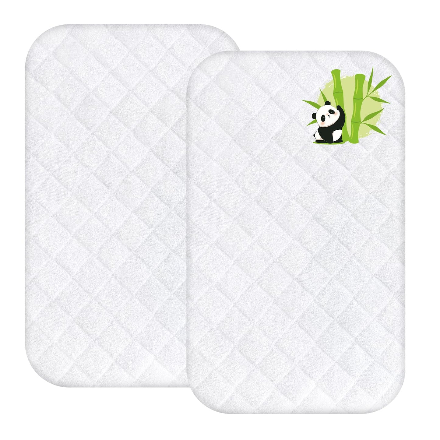 Waterproof Bassinet Mattress Protector Cover, Fits for Fodoss, BIERUM, Besrey, Bellababy and MiClassic Bassinet, 2 Pack, Skin Friendly and Breathable Bassinet Mattress Pad