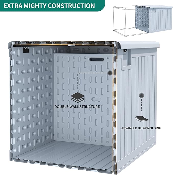YITAHOME XXL 230 Gallon Large Deck Box,Outdoor Storage for Patio Furniture Cushions,Garden Tools with Flexible Divider,Waterproof,Lockable (White)