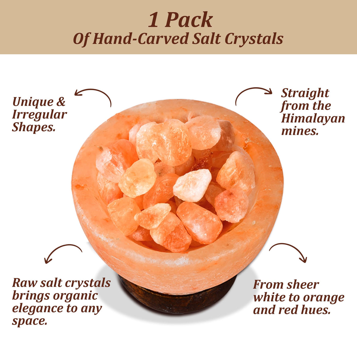 POHS Himalayan Pink Salt Lamp Bowl – Authentic from Pakistan, Natural Crystal Chunks, Dimmable Warm Glow Light, Premium Wooden Base – Relaxation, Bedroom Decor & Gift