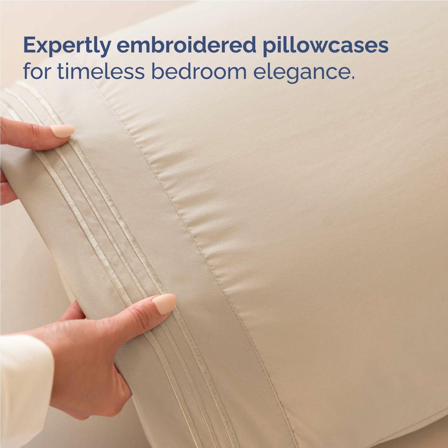 Full Size 4 Piece Sheet Set - Comfy Breathable & Cooling Sheets - Hotel Luxury Bed Sheets for Women & Men - Deep Pockets, Easy-Fit, Extra Soft and Wrinkle Free Sheets - Cream Oeko-Tex Bed Sheet Set