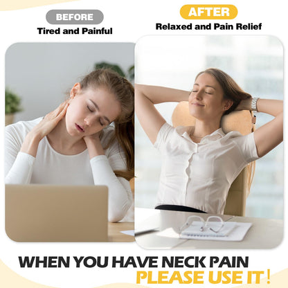 1 Pc Neck Pillow for Recliner Headrest Pillow Bone Shaped Chair Plush with Adjustable Strap Neck Support and Pain Relief Curve Head Cushion for Car Travel Airplane (Grey)