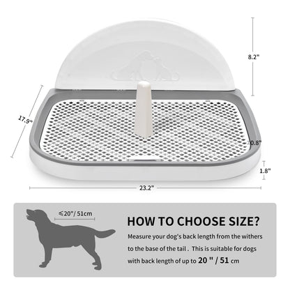 GANCHUN Dog Potty Tray, Pet Indoor Dog Training Toilet 23 x 20 Dog Potty Training Pee Pad Holder for Small and Medium Dogs