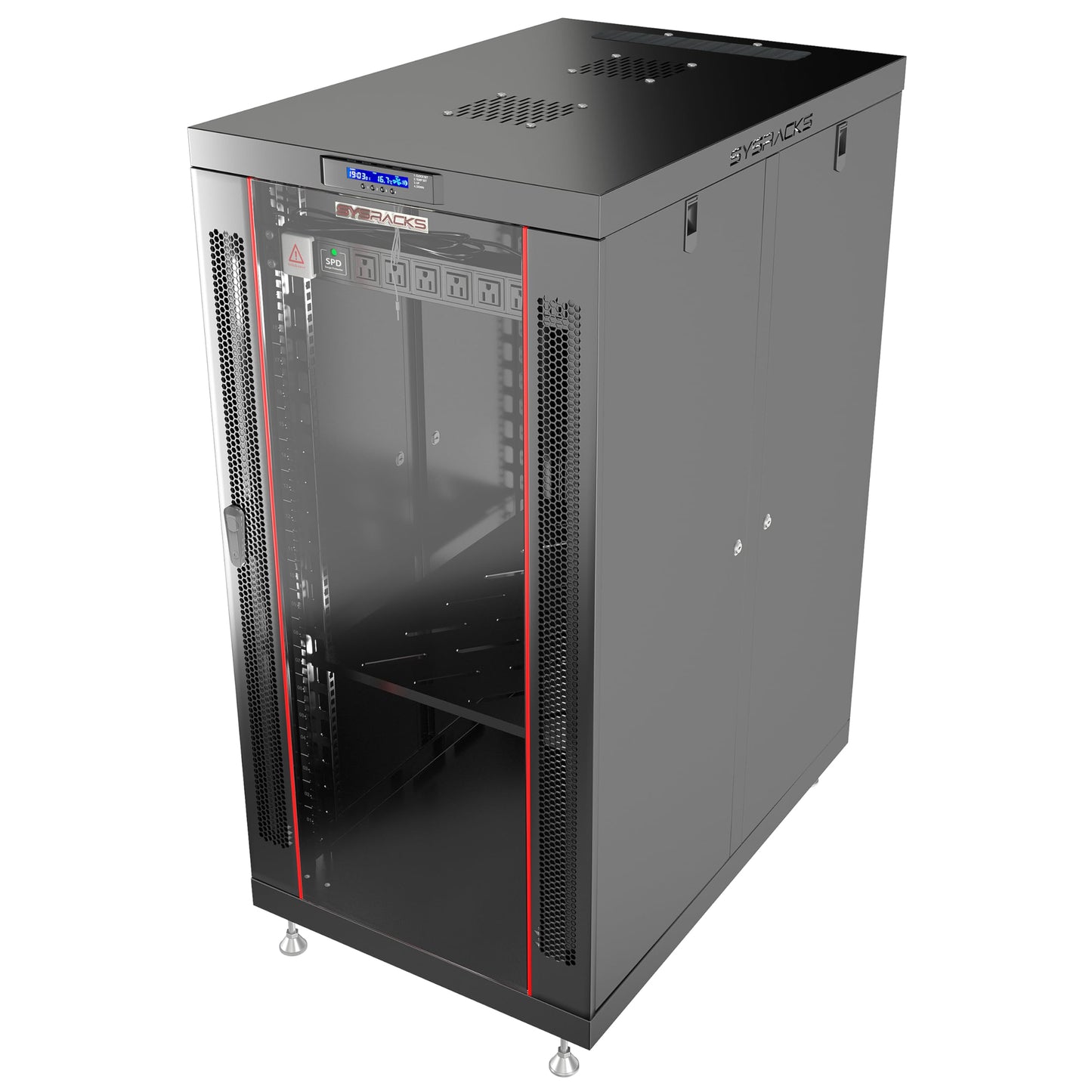 Home Lab Server Rack Cabinet 19" 22U – Premium Series 35" Deep Network Rack Enclosure with Glass Door, Quiet Cooling Fans & Thermostat, PDU, Shelf, Lockable Cabinet for NAS & Home Network