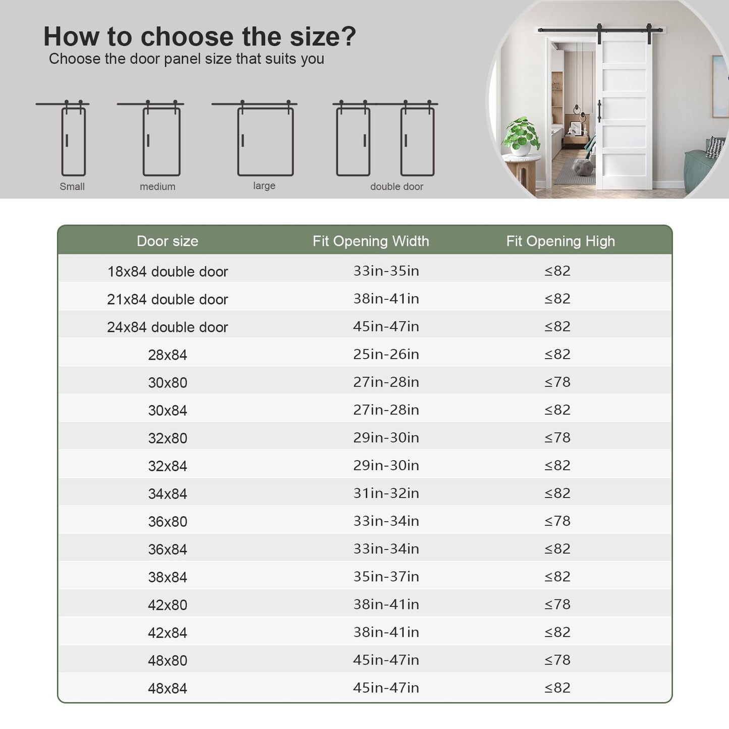 Fredbeck 48x80 inch White Barn Door with 8FT Sliding Barn Door Hardware Kit Included,DIY Assembly,Water-Proof,5-Panel，Fit 45in-47in Opening
