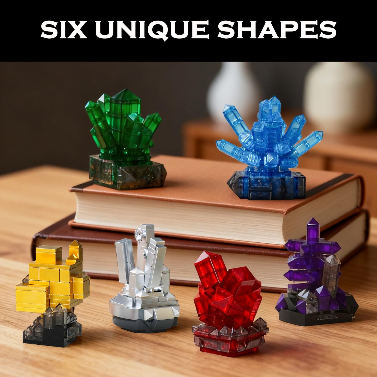 HAYXUN for Dad Men, Crystal Building Kit for Adults – 564PCS Gemstone Mineral Collection Building Set, Elegant Home Office Desk Décor, Unique Gift for Husband, Grandpa