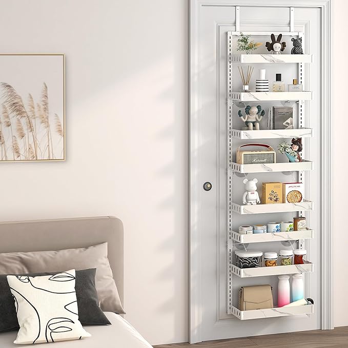 bukfen Over the Door Pantry Organizer, 8-Tier Adjustable Basket Kitchen Pantry