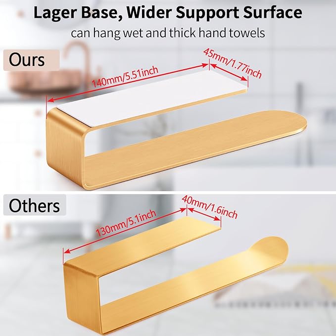 Self Adhesive Hand Towel Holder Rose Gold, 8 Inch Towel Holder
