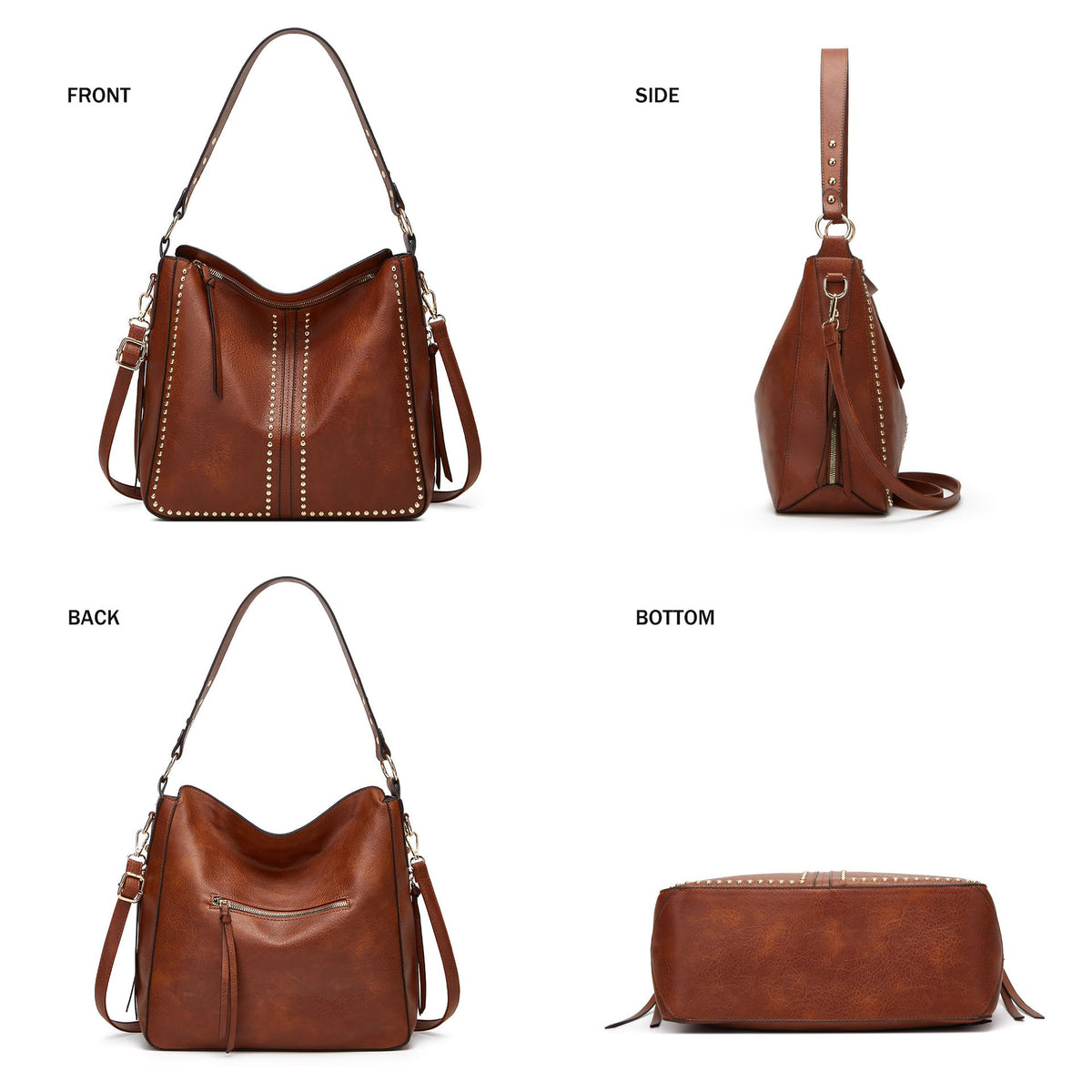 Hobo Bag for Women, Top Handle Satchel Handbags Purse and Wallet Set Ladies Chic Shoulder Purse Bucket Handbag