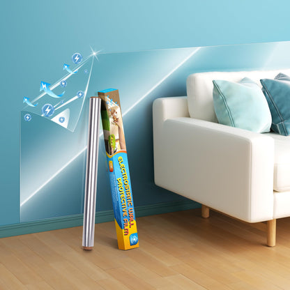 Loiion Electrostatic Wall Protective Film, Back Splashes for Kitchens, Clear Wall Protector Plastic Film, Static Cling Protective Film, Protector from Trash Can, Chair Back, Dogs, Cats, 300CM