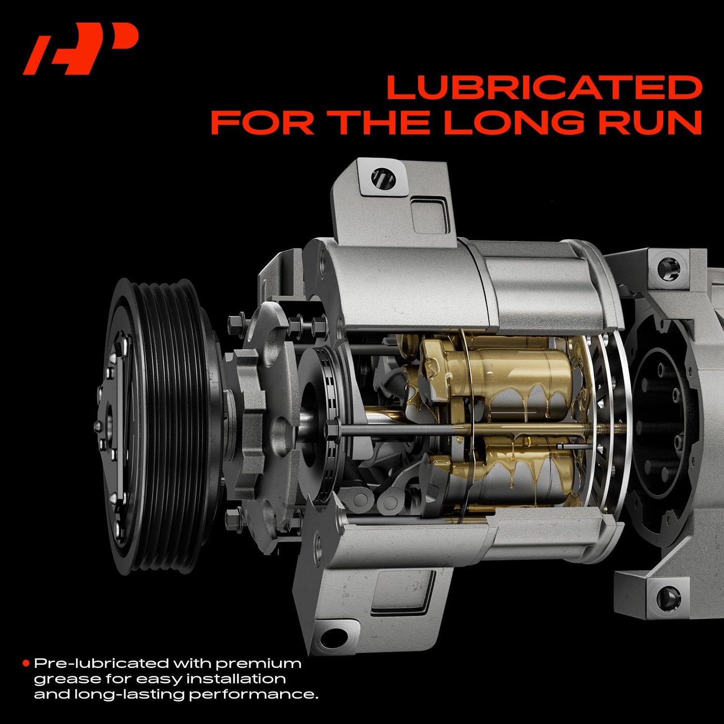 A-Premium A/C Compressor with Clutch Compatible with Ford Explorer, Explorer Sport, Explorer Sport Trac, Ranger & Mazda B3000, B4000, Navajo & Mercury Mountaineer, FS10 Style, 6 Grooves