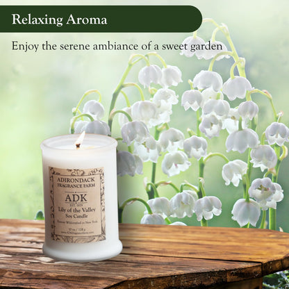 ADK Lily of The Valley Scented Candle, 10 Oz Aromatherapy Candle, Proudly Poured in The USA, Natural Wax for Relaxation and Home Décor, for Gift, Kitchen, and Living Spaces