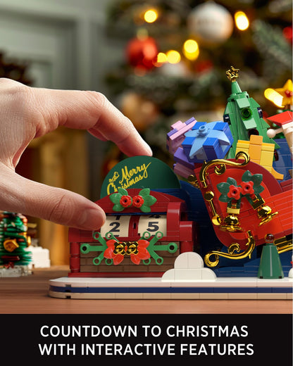 Nifeliz Christmas Countdown Building Set for Adults and Family, Christmas Decoration to Build Together, Holiday Collectible Gift for Home Décor and Office Décor (1022PCS, NF10295)
