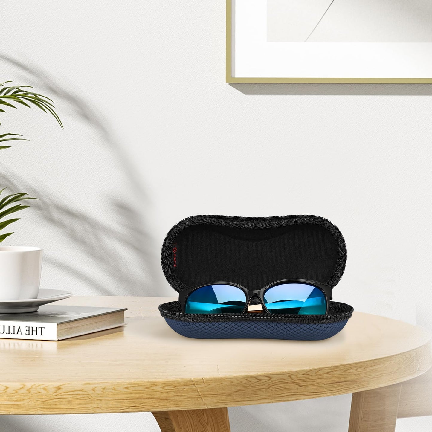 FINTIE Sunglasses Case for Men and Women - Hard Shell Shockproof Sport Glasses Case - Zipper Portable Spectacle Cases with Clip