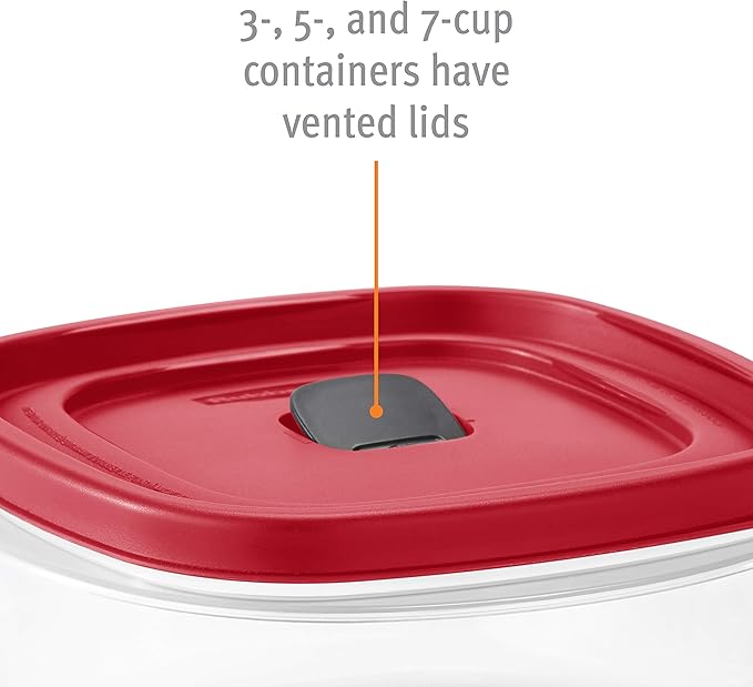 Rubbermaid EasyFindLids Food Storage and Organization Containers, Racer Red