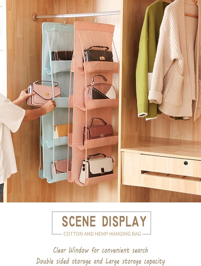 AARAINBOW 1 Pack Hanging Handbag Purse Organizer, Hand Bag Organizer Space