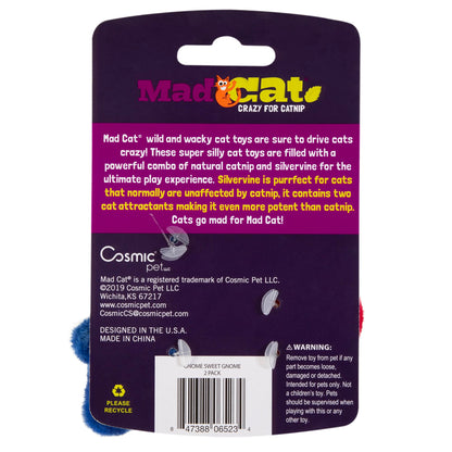 Mad Cat Gnome Sweet Gnome Wild and Quacky Cat Toy with Catnip, Pack of 2