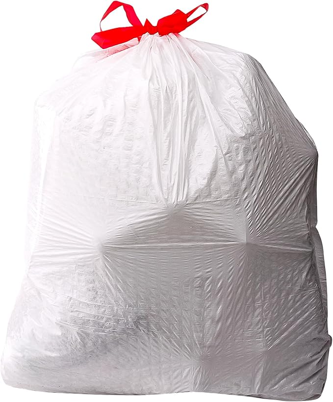 Amazon Basics 13 Gallon Tall Kitchen Drawstring Trash Bags, Flextra Strength