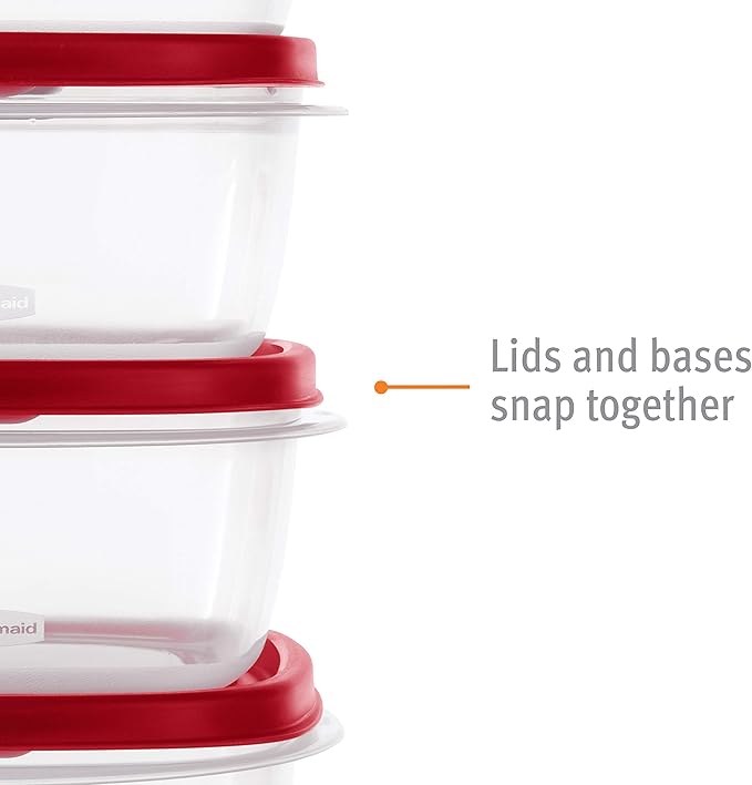 Rubbermaid EasyFindLids Food Storage and Organization Containers, Racer Red