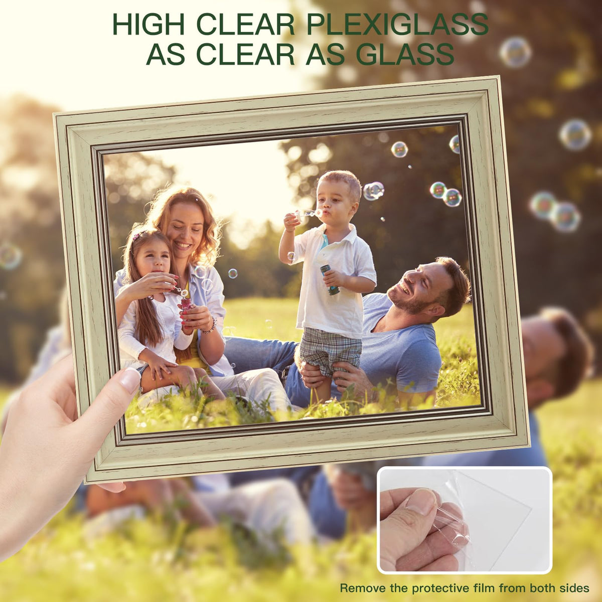 XUANLUO 3 Pack 8x10 Inch Picture Frames Farmhouse Rustic Vintage Distressed Wood Grain Photo Frame with HD plastic cover for Table Top Display and Wall Hanging