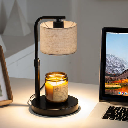 Candle Warmer Lamp with Timer, Dimmable Candle Wax Warmer with 2 Light Bulbs, Height Adjustable Electric Candle Light Scented Candles, Home Room Decor, Gifts for Women Mom