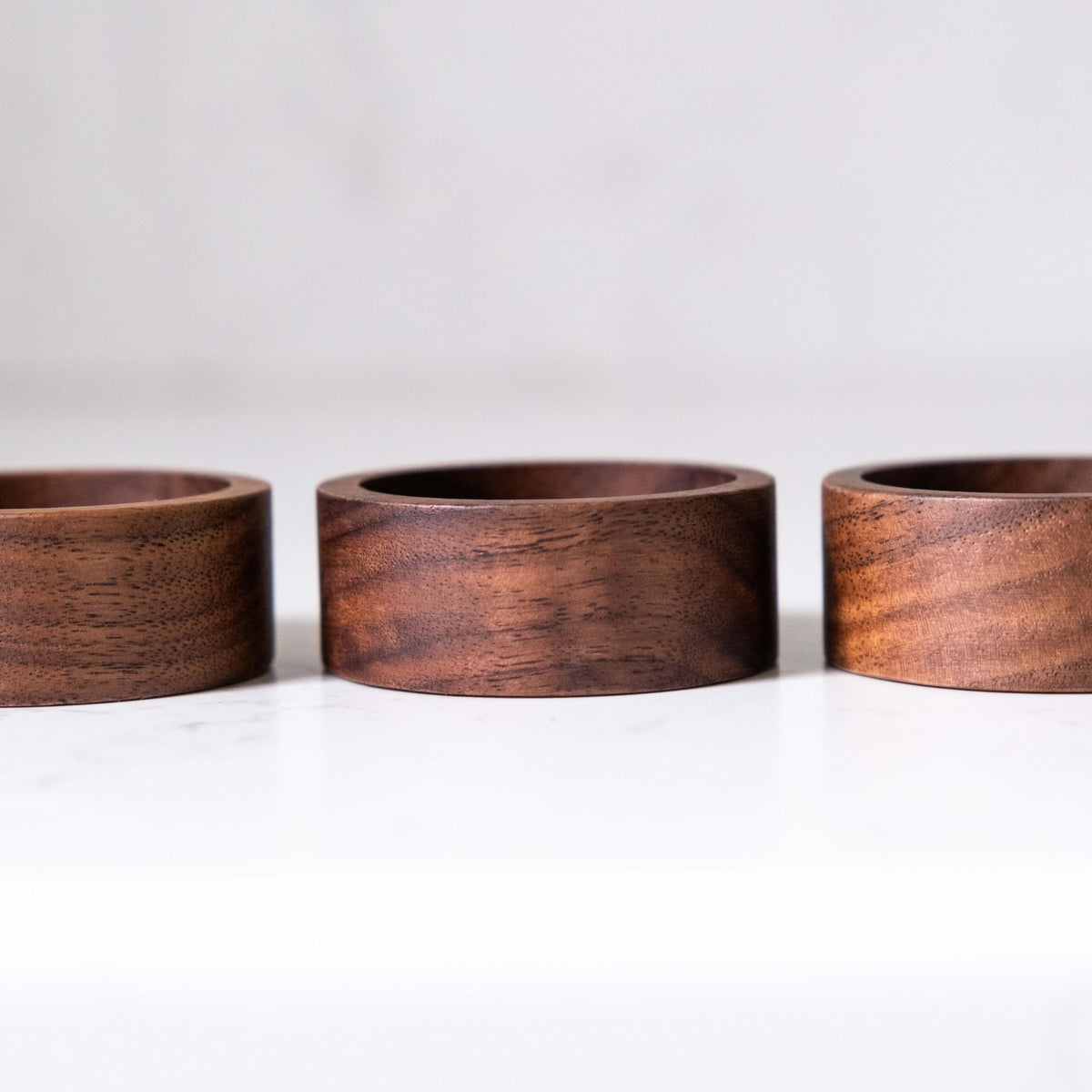 Walnut Wood Ring Tray, Mini Round Hardwood Holder, Micro Jewelry Box Dish