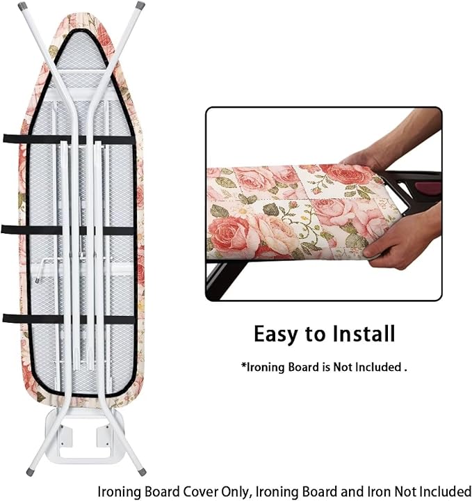 Sprowallow Roses Ironing Board Covers 15x54 Easy Installation Scorch Resistant