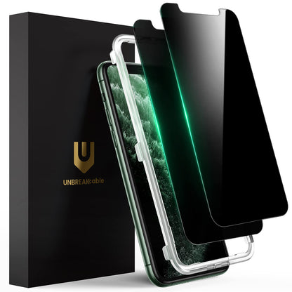 UNBREAKcable Privacy Screen Protector for iPhone 14/ iPhone 13/13 Pro, Tempered Glass [True 28°Anti Spy] [9H Hardness] [Case Friendly] Private Protector for iPhone 6.1" - 2 Pack