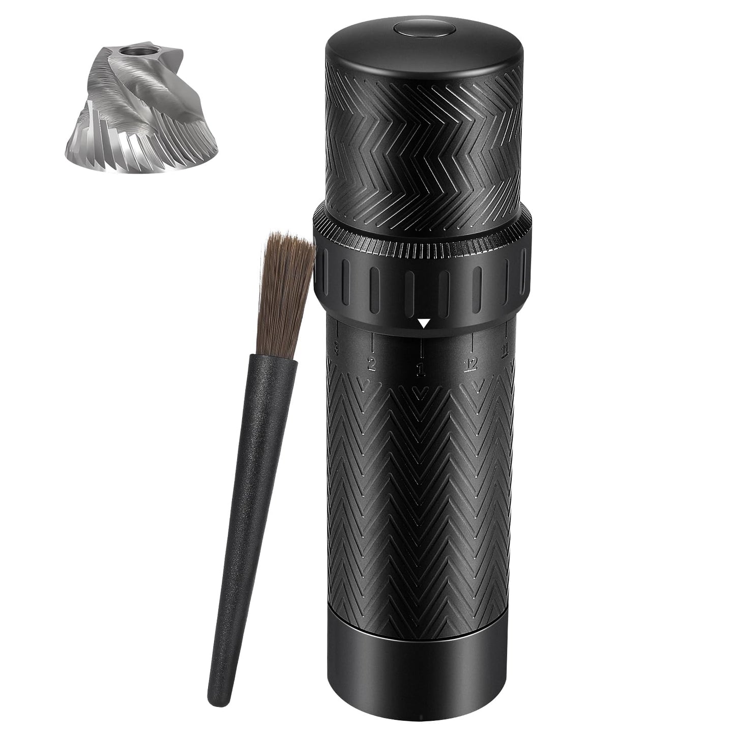 Heavy Duty Manual Pepper Grinder Mill - 10X Fast Grind & External 12-Level Coarseness Adjuster, Aerospace Aluminum with Steel Burr for Kitchen, BBQ and Restaurant