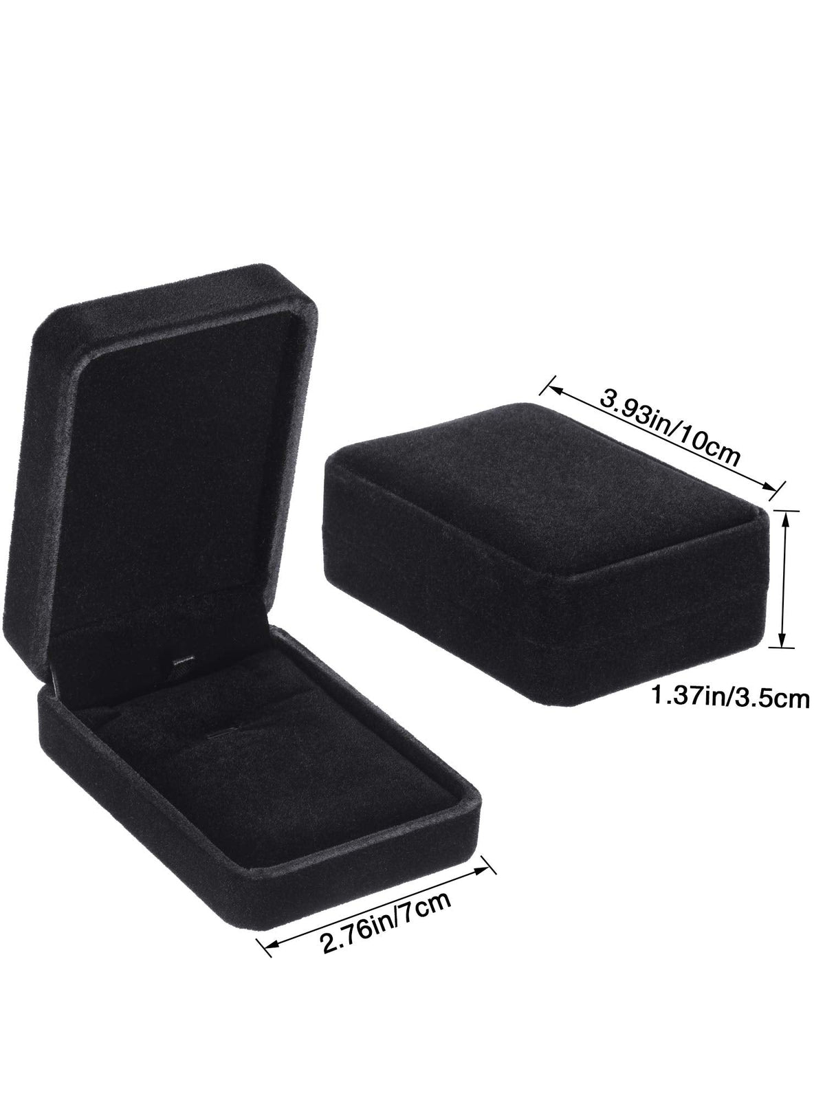 Hicarer 12 Pieces Velvet Necklace Pendant Gift Box Black Jewelry Necklace Pendant Storage Display Case for Proposal Engagement Wedding Birthday