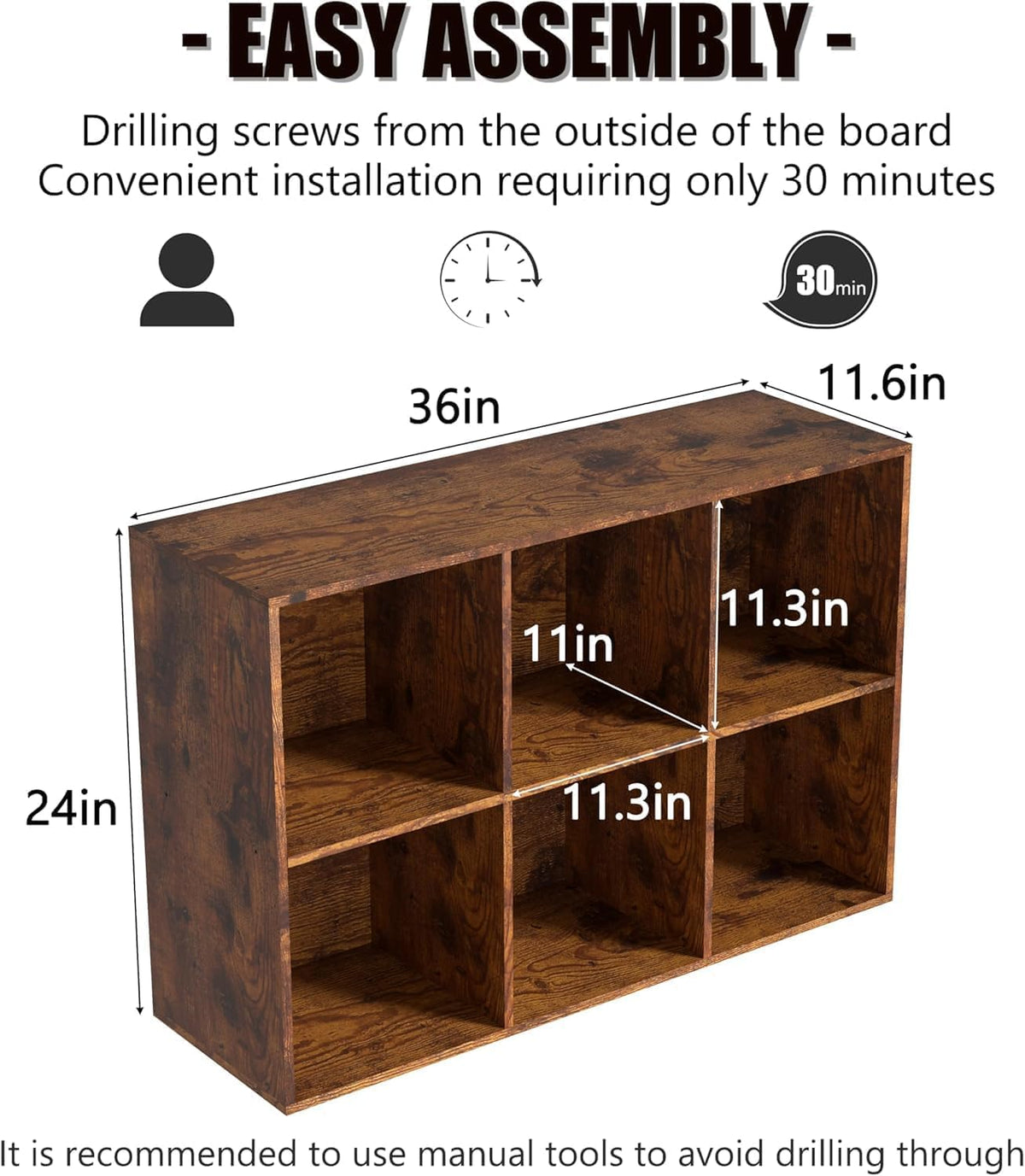 NewBeth Wooden 8 Cube Storage Organizer with Closed Back Panel,Brown Cube Shelf Cubby Storage Organizers with Compartments for Living,Bookshelf,Organizers Easy to Install (Retro Brown, 8 Cube)