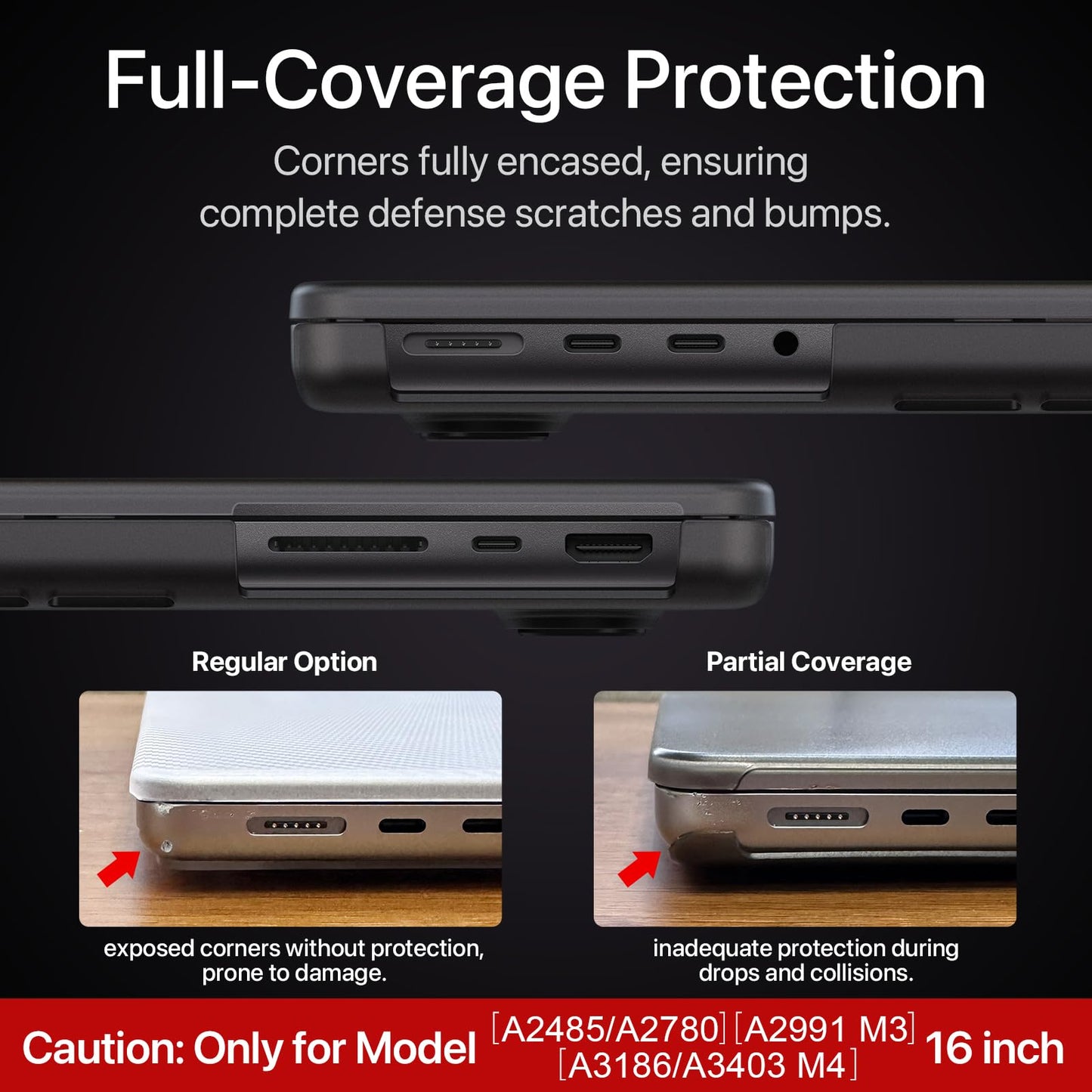 Soonjet Invisible Armor for MacBook Pro 16 inch Case 2024-2021 M4- M1 Pro/Max [Same as Bare] [Scientific Slim] A3403 A3186 A2991 A2780 A2485 Hard Shell Case Cover - Matte Clear (Space Black Clear)