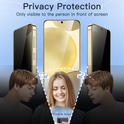 JETech Privacy Screen Protector for Samsung Galaxy S23 5G 6.1-Inch with Camera Lens Protector, Anti-Spy Tempered Glass Film, Fingerprint ID Compatible, 2-Pack Each