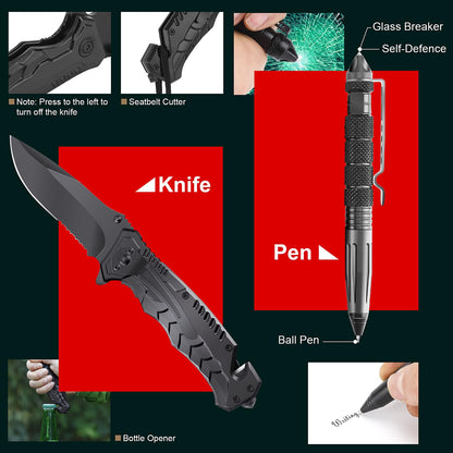 PIXATO Survival Kits, Survival Gear and Equipment 116-in-1, Emergency Kit with First Aid Kit, Tactical Pen, Fishing Kit, Headlamp for Camping, Hiking, Hunting, Gift for Mens