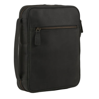 Leather Bible Cover for Men & Women – Zippered Bible Case with Handle, Note & Pen Organizer – Fits Large Study Bible – 11.5x8.5 Inch (Black)