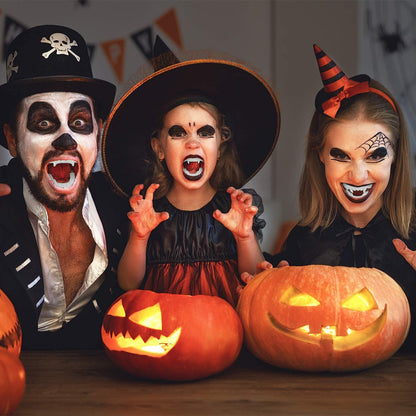 The Dreidel Company Halloween White Teeth Fangs Teeth, Costume, Funny Halloween Dress-Up, Pretend Play Decoration (12-Pack)
