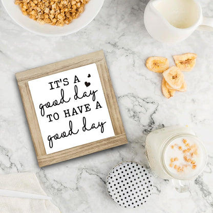 Inspirational Desk Sign Gift, It’s a Good Day to Have a Good Day Motivational Quote Tabletop Decor, Encouraging Reminder for Home Office Desk Shelf, Positive Gift for Coworkers Friends