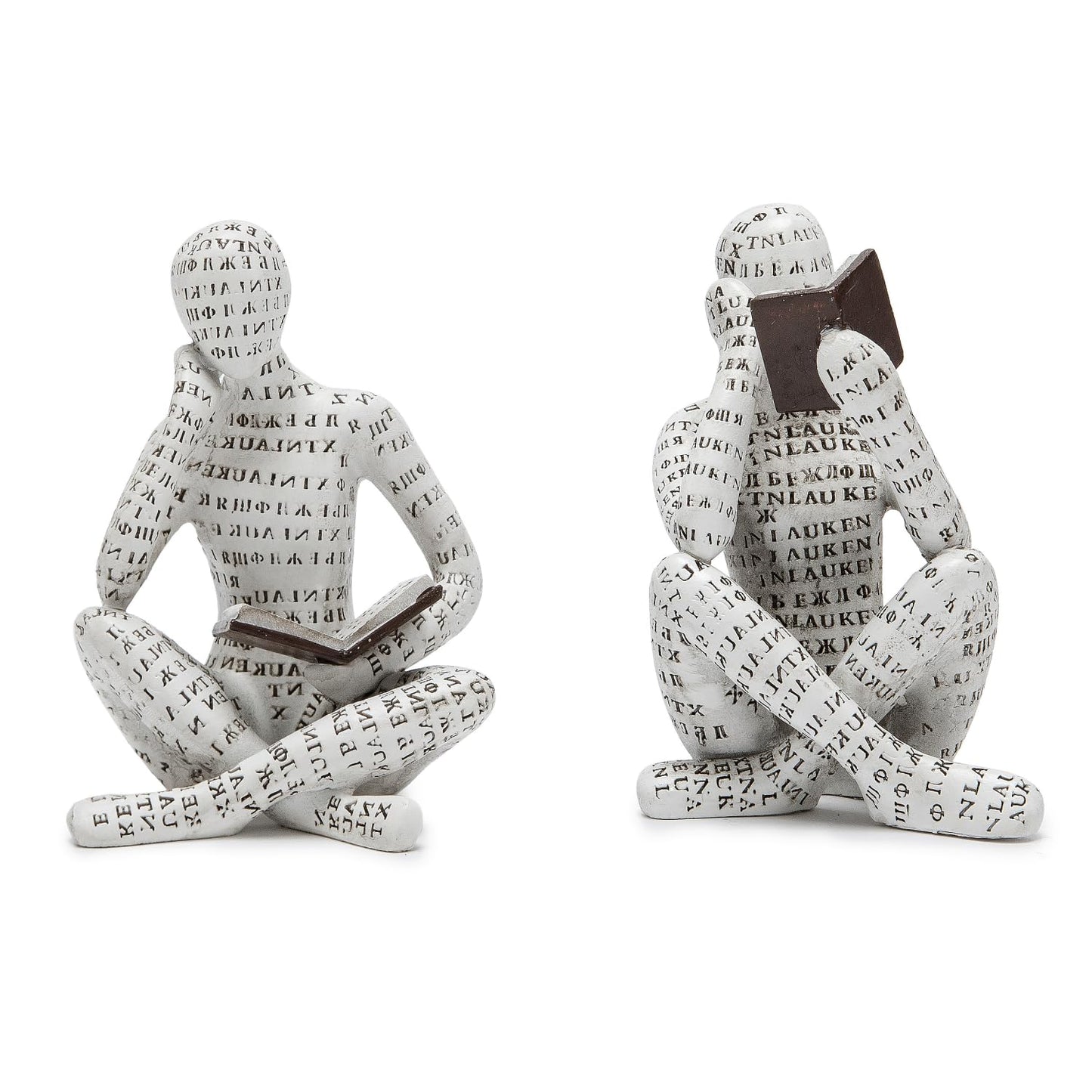 Brighomrom Bookshelf Decor Pulp Reading Thinker Sculpture, Abstract Art Statue Ornaments, Set of 2 Modern Aesthetic Figurine Home Decor Accents for Office Living Room Bedroom Shelf Coffee Table Desk