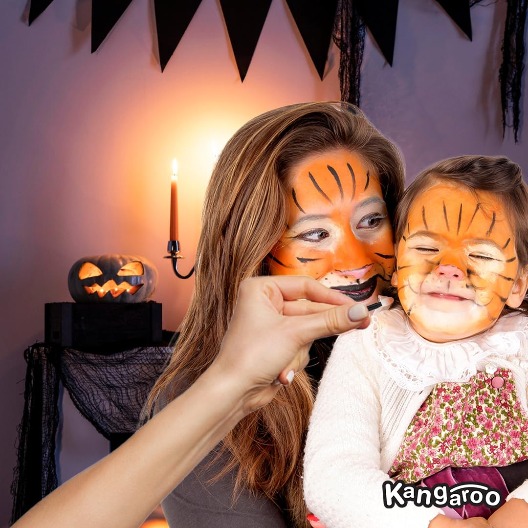 Kangaroo Face Paint Palette Halloween Makeup Kit For Kids - Fake Blood Body Paint Colorful Palette - SFX Makeup Kit for Zombie, Halloween Painting