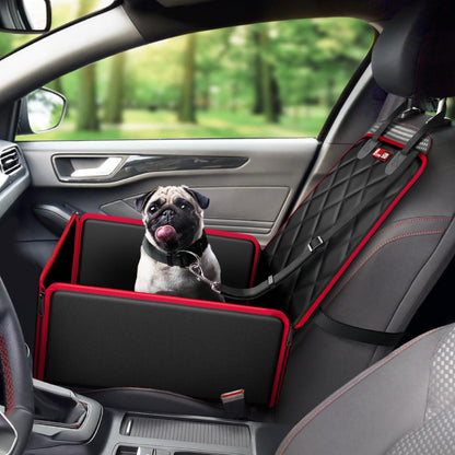 Dog Car Seats With 2-In-1 Car Dog Seat Cover - Robust Waterproof Padded Design Dog Booster Car Seat For Small Medium Sized Dogs, Dog Car Carrier With Pet Safety Belt, Nonslip Travel Puppy Car Seat Bed